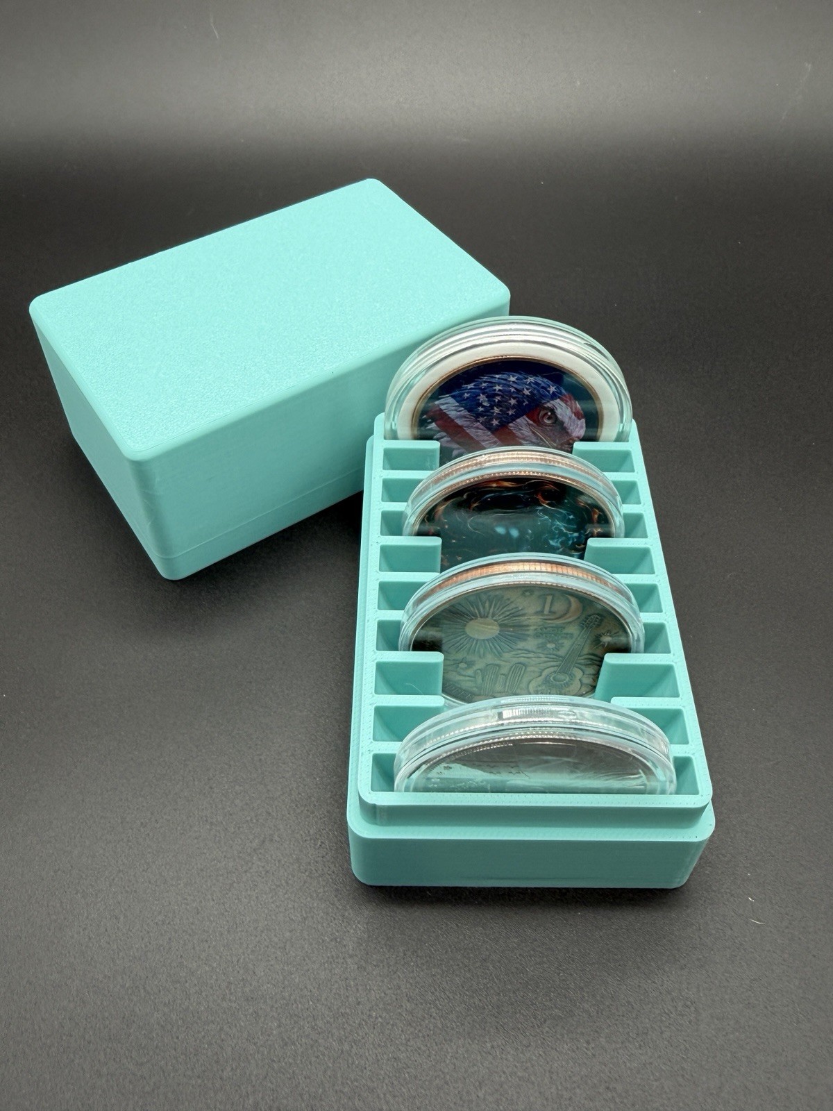 Silver Storage Box/Holder Holds 10x 1oz Silver Bars In Standard Capsules