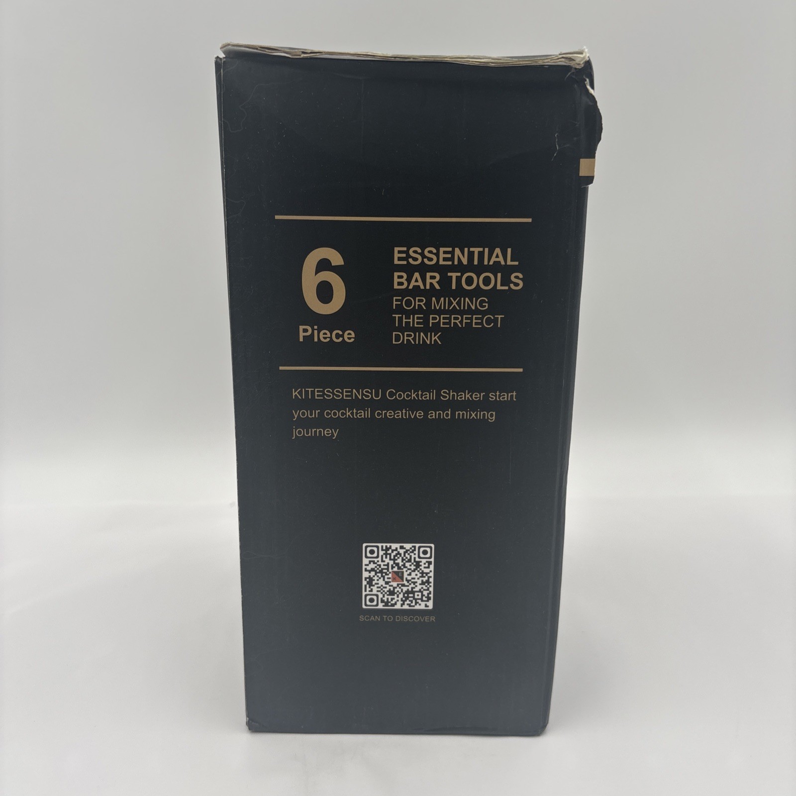 KITESSENSU Cocktail Shaker Set Bartender Kit with Stand - 6 Pieces - Silver NEW