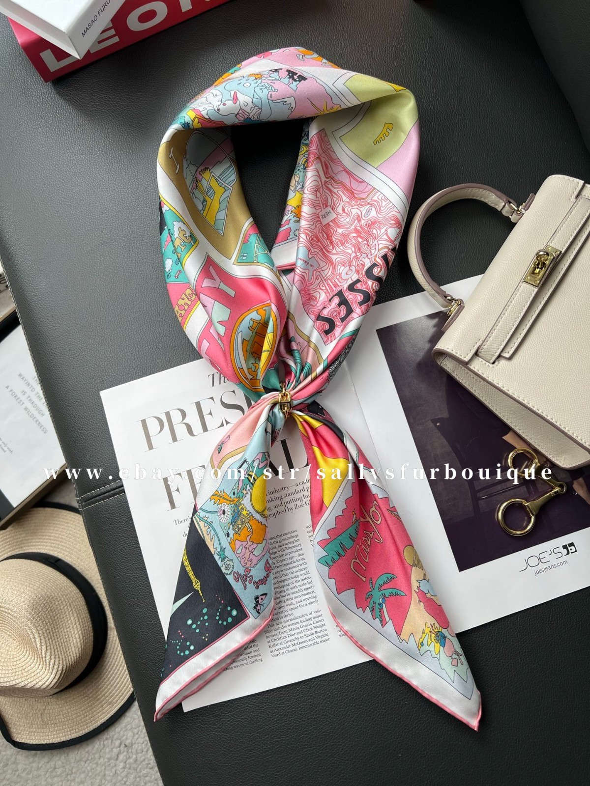 Sally Boutique 18 Momme Twill Silk Wrap Scarf Travel Print Double Face Shawl 35"