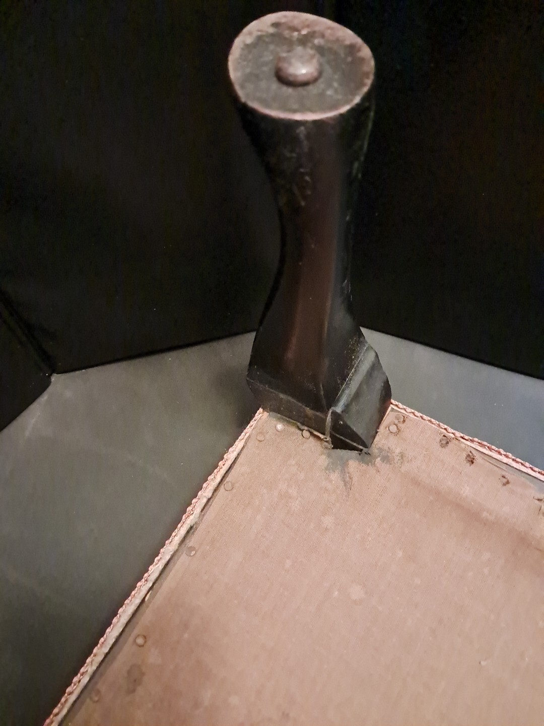 VINTAGE NEEDLEPOINT FLORAL DESIGN TOP WITH HAND PAINTED LEGS FOOTSTOOL