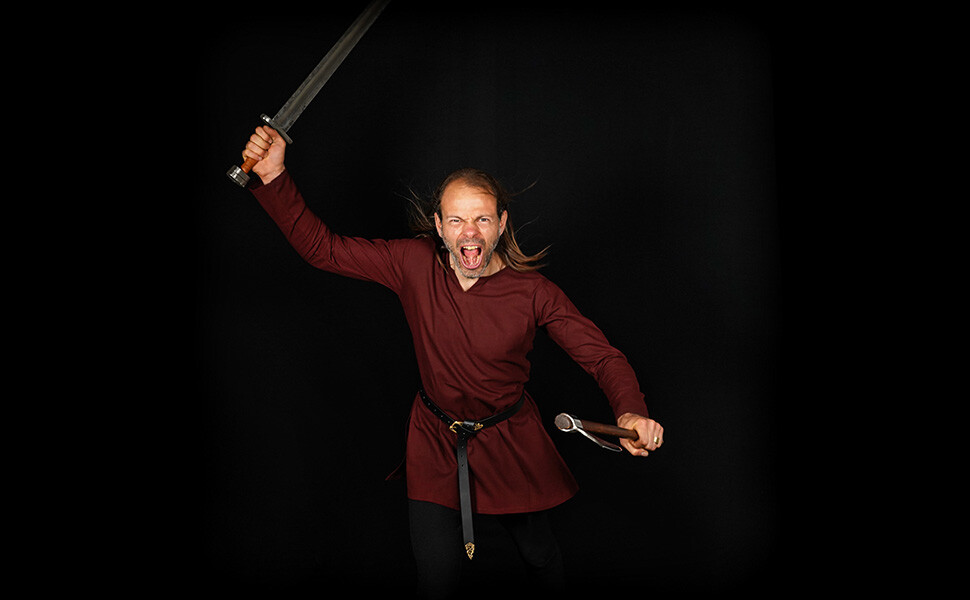 Viking Tunic Renaissance SCA Larp Cosplay Costume Medieval Inspired Shirt Brown