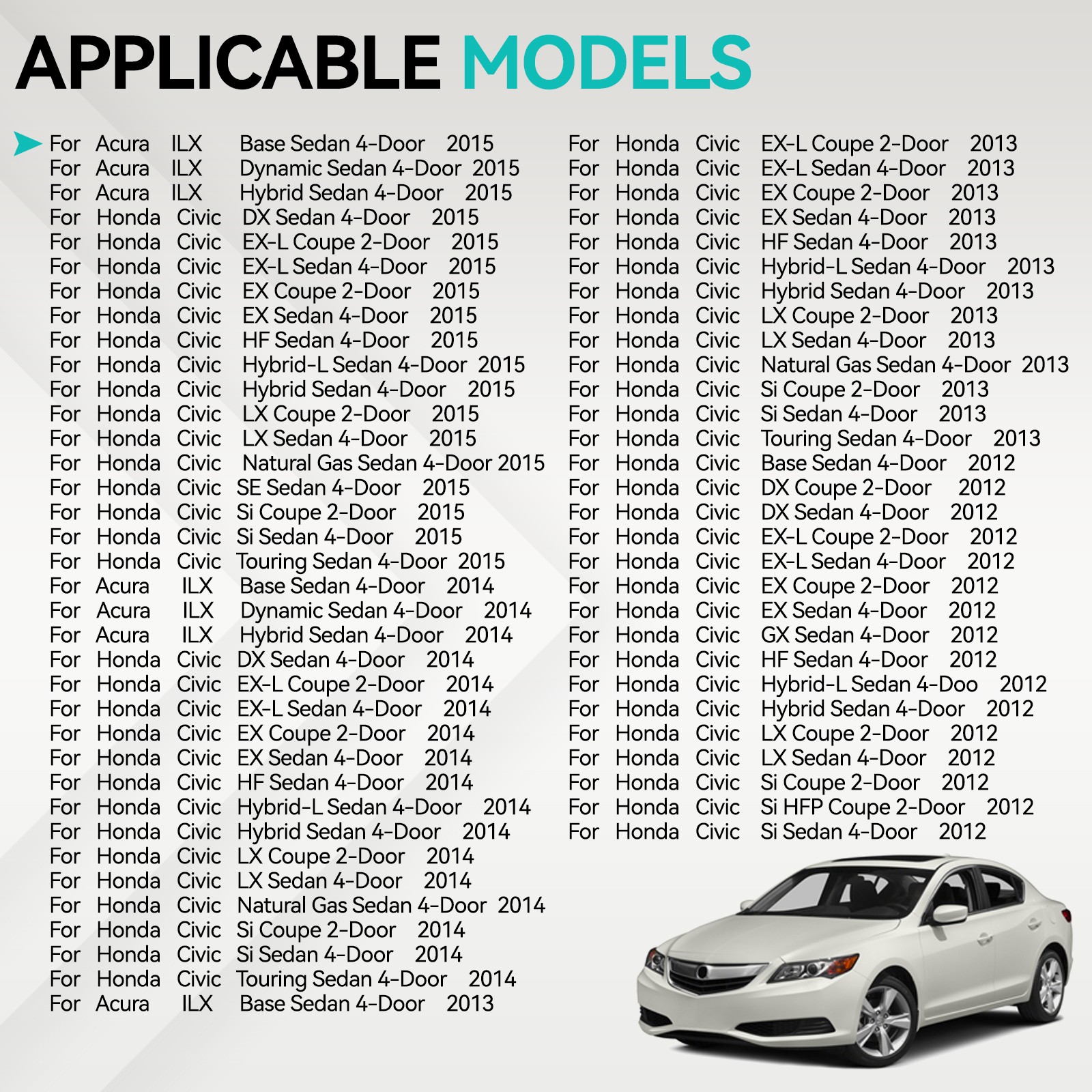 For Honda Civic 2012-2015 1.8L Air Flow Tube Air Cleaner Intake Hose With Clamps