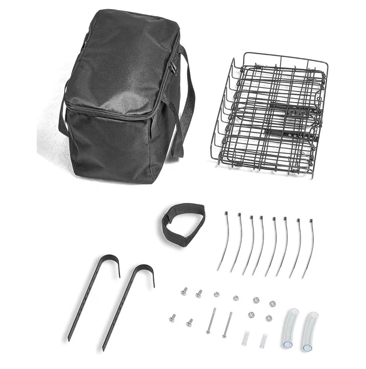 Bike Basket Front Folding Bicycle Basket with Removable Liner Bag, Quick Release