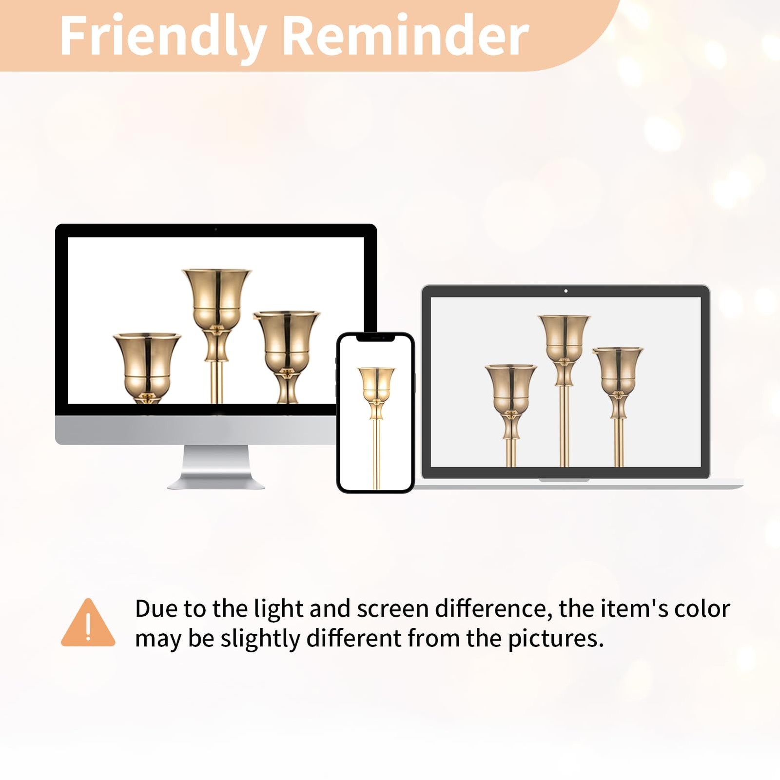 2 Sets(6 Pcs) Brass Gold Metal Taper Candle Holders 2 sets (6 pcs),