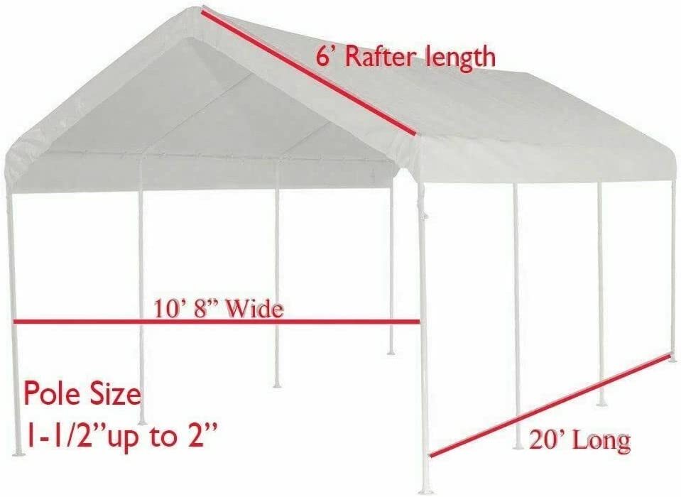 10X20 Tarp Canopies (5PC) Top Set Valanced Tarp Kit Carports