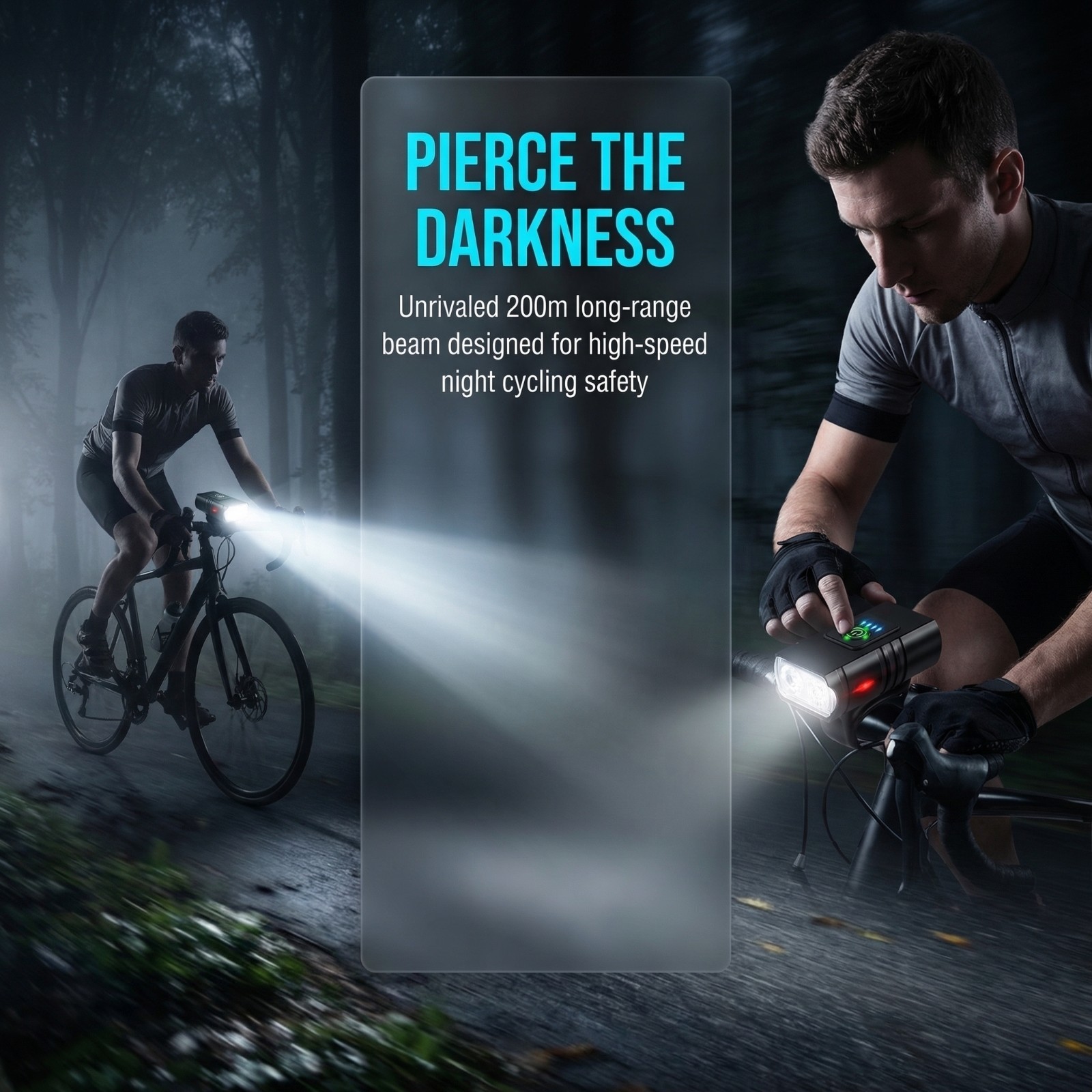 10000mAh LED Bicycle Bike Light Front Rear Rechargeable Headlight Mountain Set