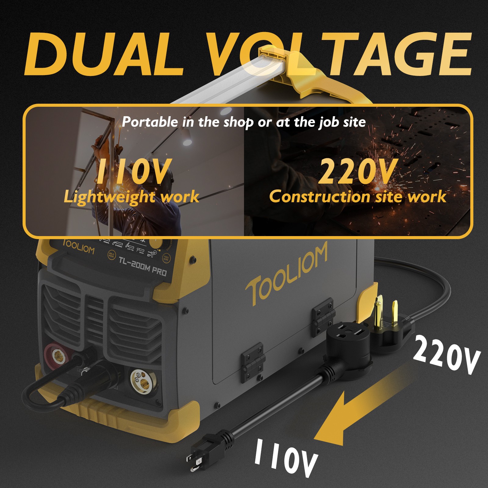 5in1 200A MIG Aluminum Welder MIG/Flux MIG/Lift TIG/Stick/Spool Gun 110/220V