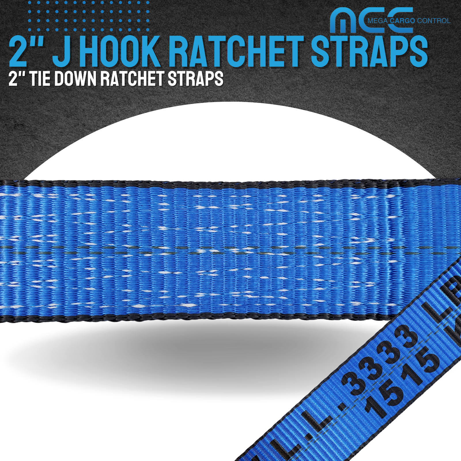USA Heavy Duty 2" x 40' 50' 60' Ratchet Strap J Hook Flatbed Truck Farm Tie Down