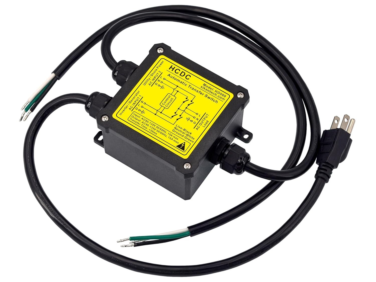 AC120V 15Amp Automatic Transfer Switch, ATS Auto Transfer Switch, HD060 - NIB