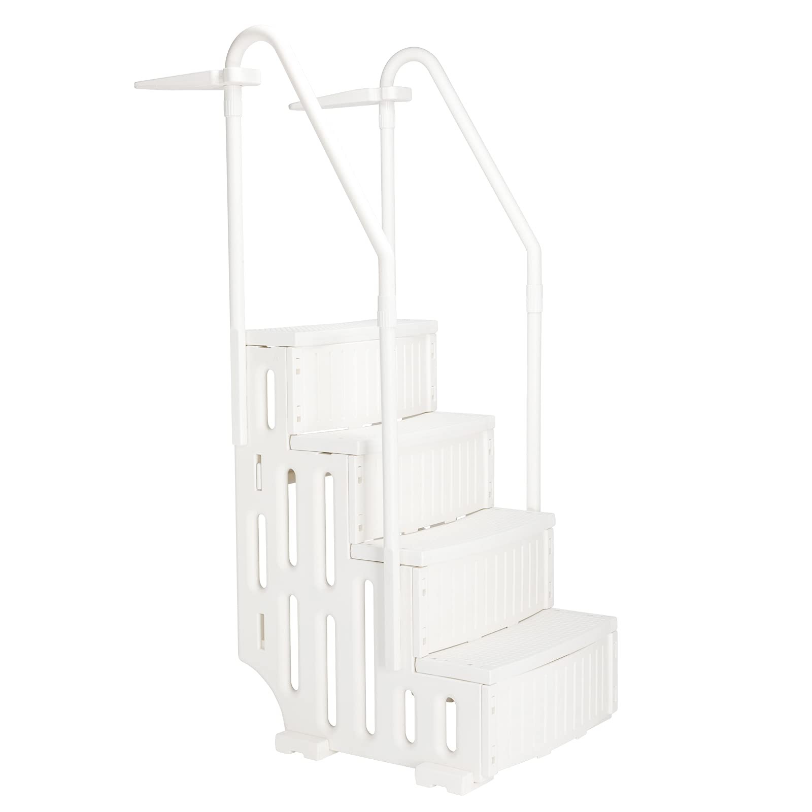 Heavy-Duty Swimming Pool Ladder 4 Step Above Ground with Handrails White