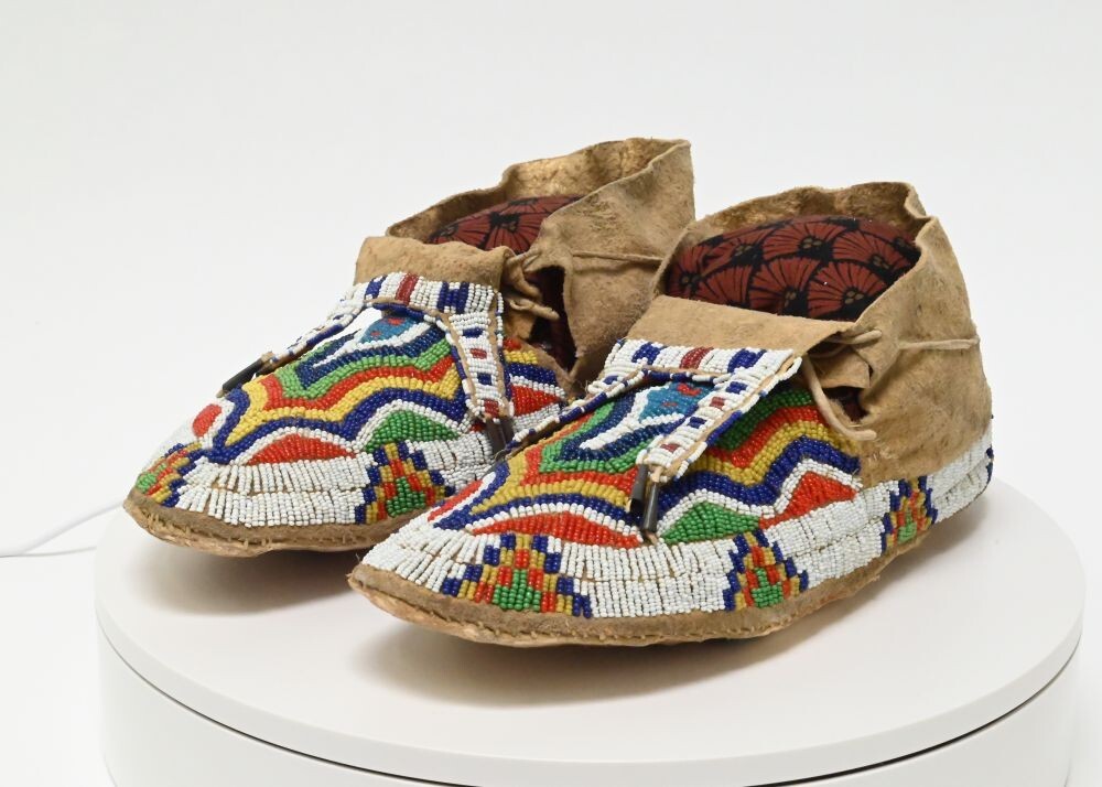 Northern Plains Beaded Hide Moccasins