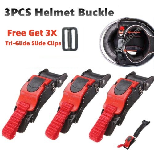3Set Motorcycle Bike Helmet Chin Strap Safety Buckle Clip Quick Release Buckle