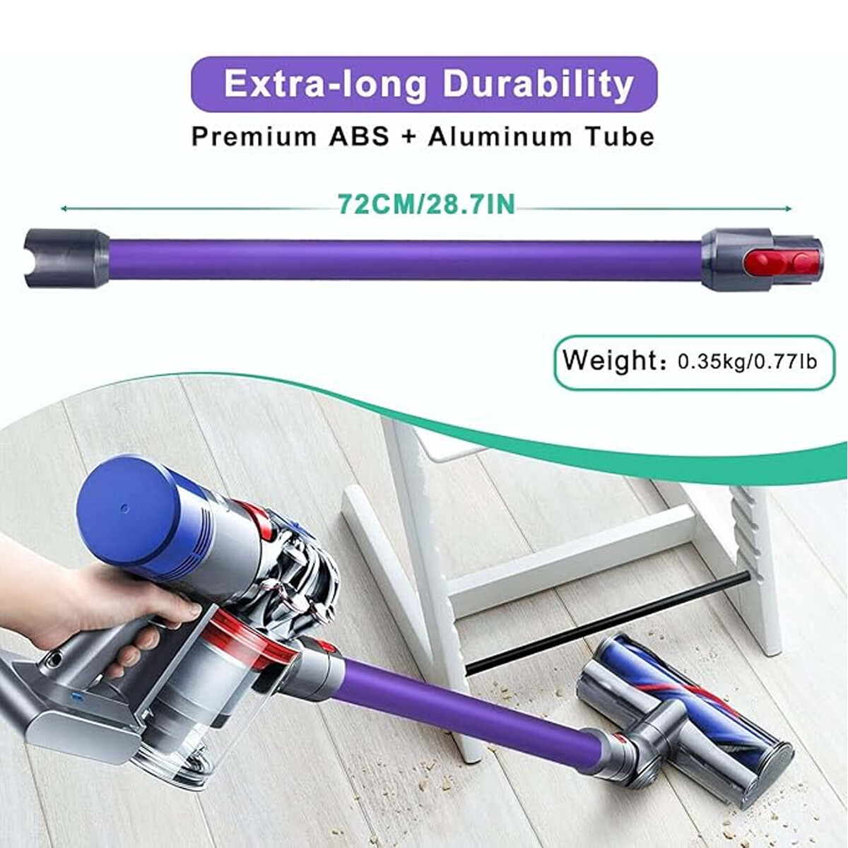 Replacement Wand Extension Tube for Dyson V7 V8 V10 V11 V15 Models,Quick Release