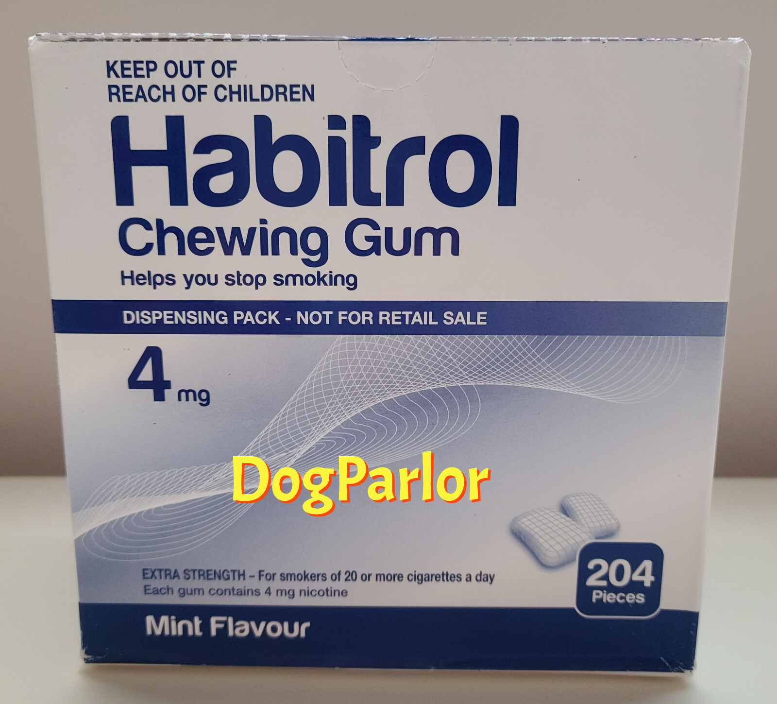 Habitrol Nicotine Gum 4mg Mint Bulk 2 Boxes = 408 Pieces Priority Shipping 11/24