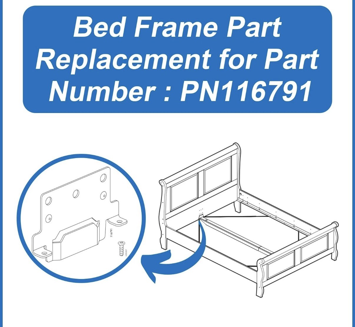 116791 Mounting Plates Bed Frame Brackets Replacement for IKEA Silver
