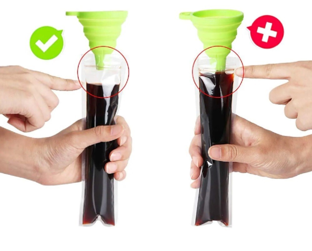 100 Pcs BPA-Free Popsicle Mold Bags-Freezer Tube Bags Ice Pop Pouch w a Funnel