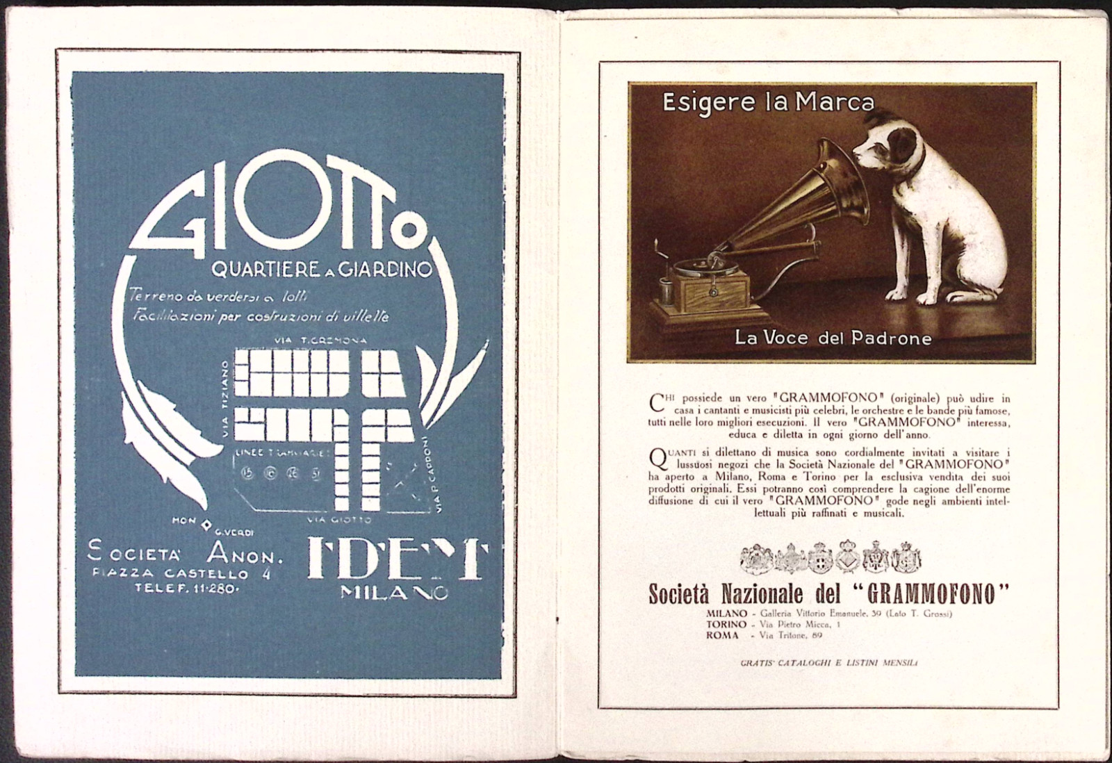 1922-23 Teatro alla Scala Milan Opera House LUISA Program Local Ads