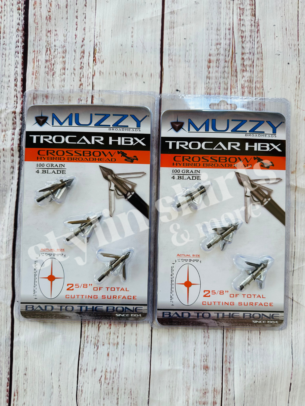 2 pk Muzzy Archery Trocar HBX CROSSBOW Mechanical 4 blade 100 Grain 3 Broadhead
