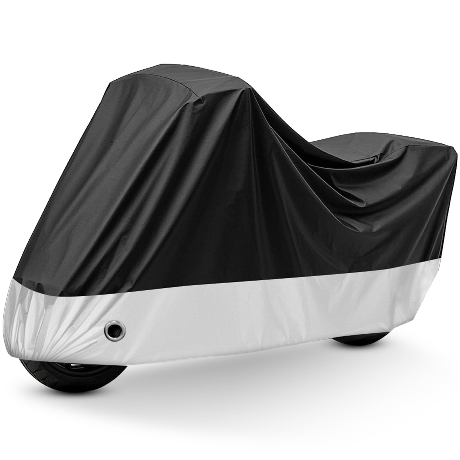 Waterproof Motorcycle Cover Black Fits Up to 91" w/ Lock Holes