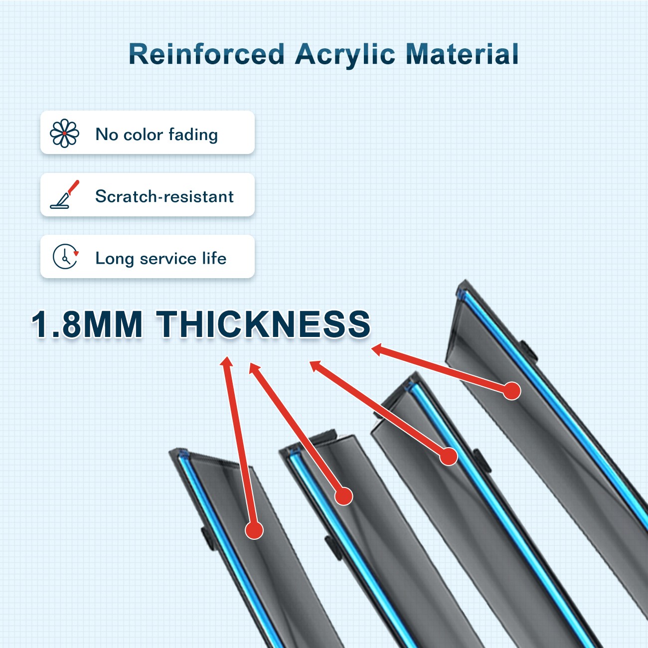 Window Visor Rain Guard Deflector For 2018-2022 Honda Accord Clip-on Chrome Trim