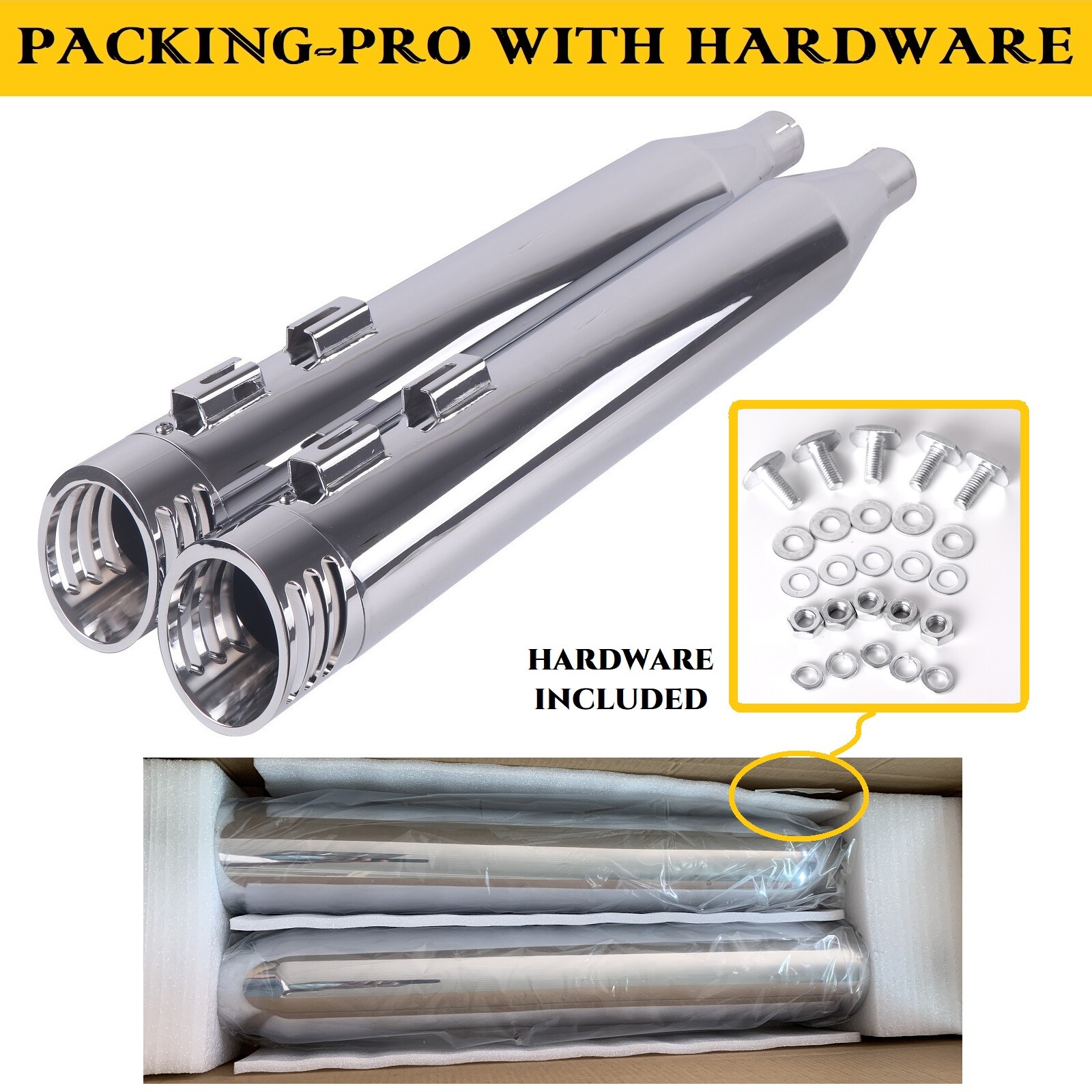 SHARKROAD Slip on Mufflers for Harley Tri Glide Trike Models, Great Rumble Tone