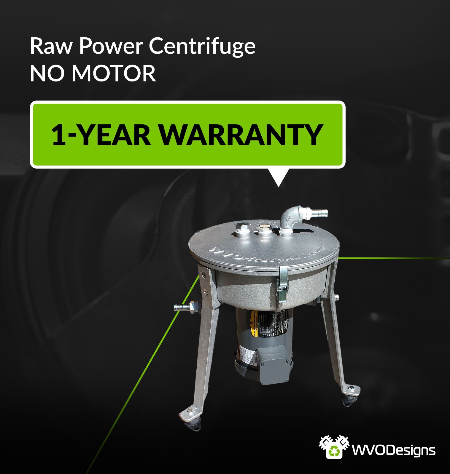 WVO Designs Waste Oil Centrifuge, Cleans Waste Vegetable Oils & Other Fluids