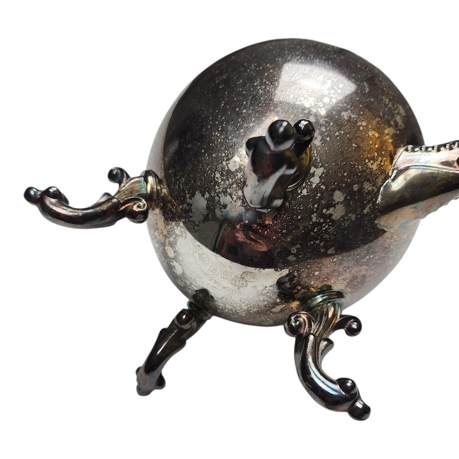 Birmingham Silver Company BSC Vintage Teapot Coffee Pot Silver on Copper