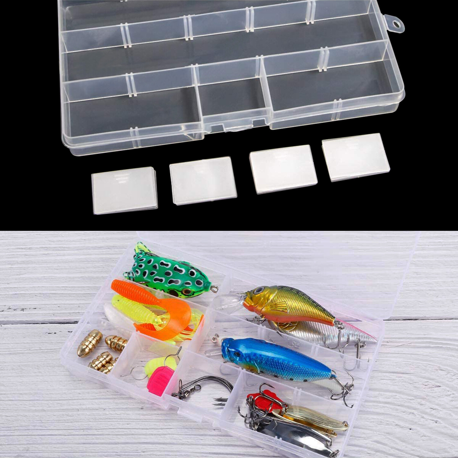 6 Pack Clear Jewelry Box Plastic Bead Storage Craft Container Earrings Organizer