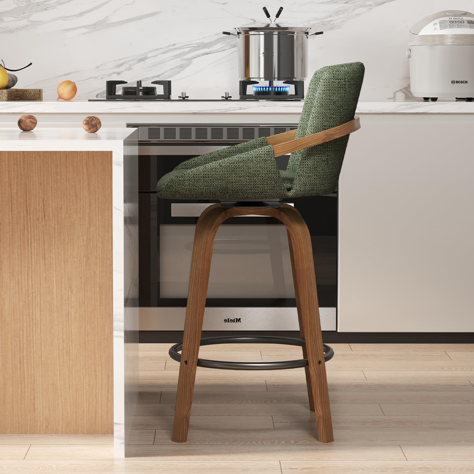 Bar Stools Set of 4 26 Inch Counter Height Chairs with High Backrest