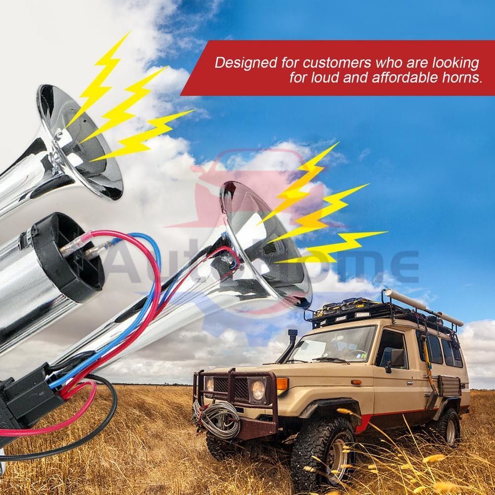 600DB Dual Trumpets Super Loud Car Electric Air Horn Truck Boat Train Speaker US