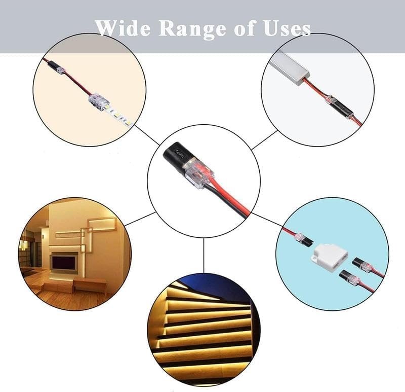 50 Double-Wire Plug-in Connector w/ Locking Buckle Quick-Clip Fasteners AWG18-22
