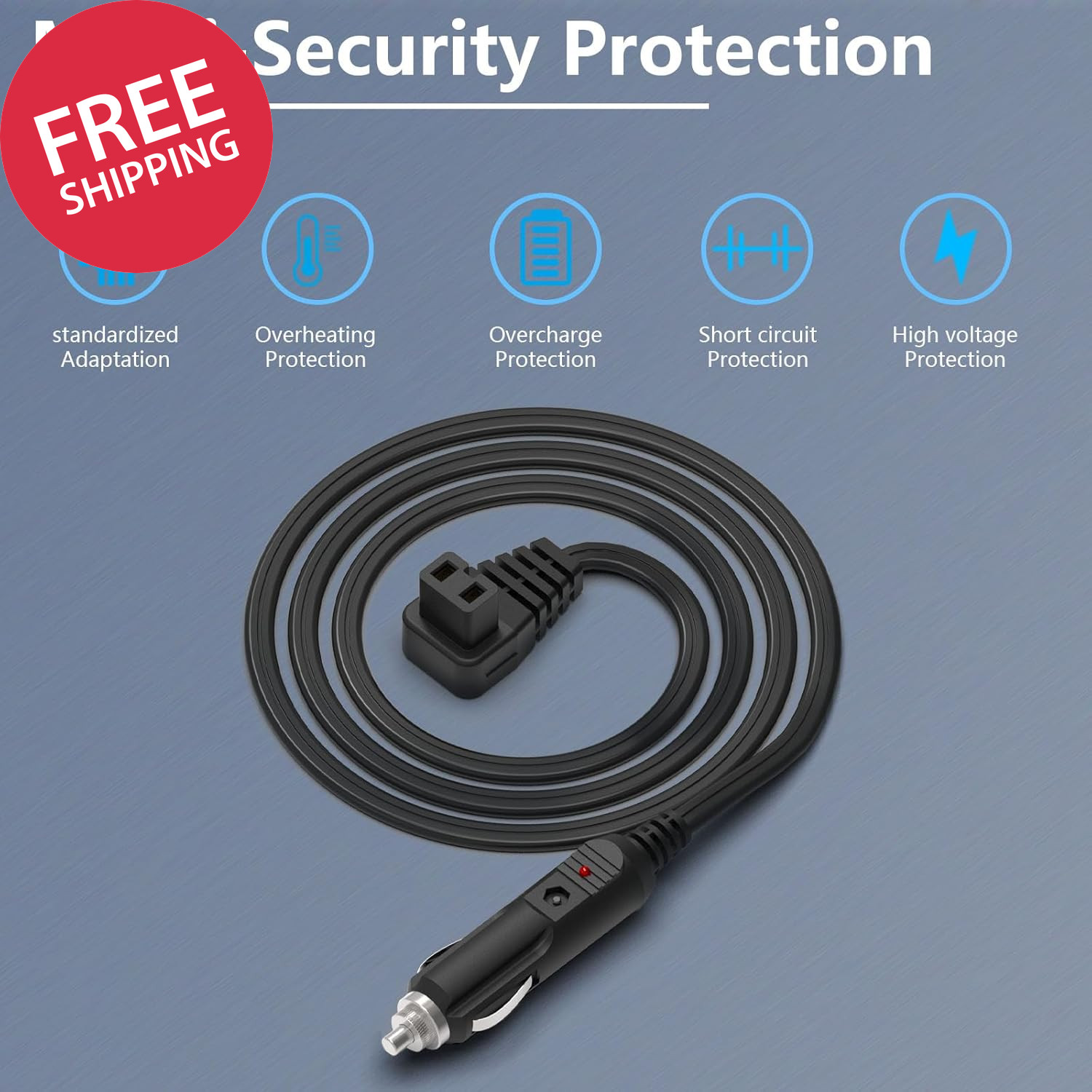 12V Portable Car Refrigerator DC Power Cord Fridge Freezer Cooler Charger Compat