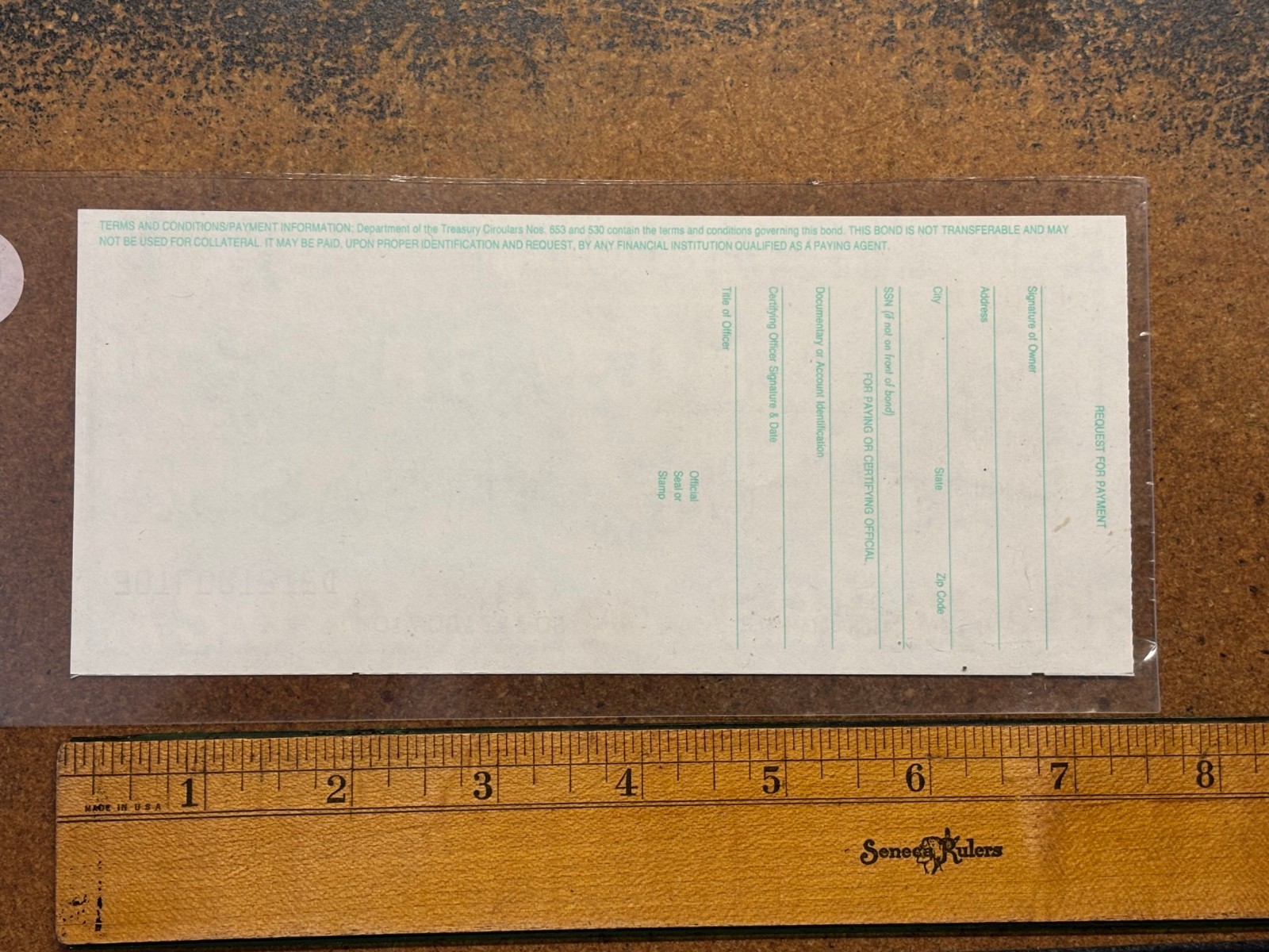 1968 Series E $500 SAVINGS BOND Woodrow Wilson MARKER NOT ON BOND Kansas City