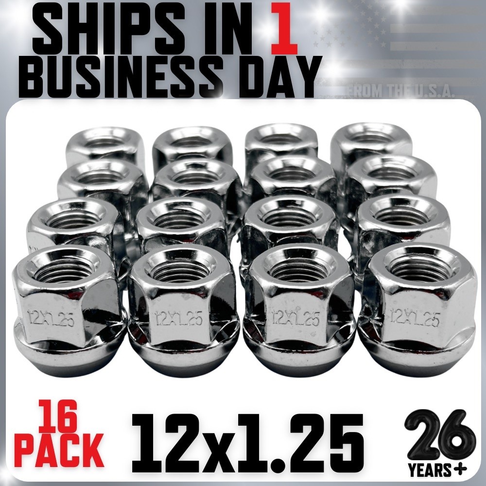 16 ATV Tapered Lug Nuts 12 x 1.25 Thread Pitch Chrome UTV Kawasaki Mule Pro 2510