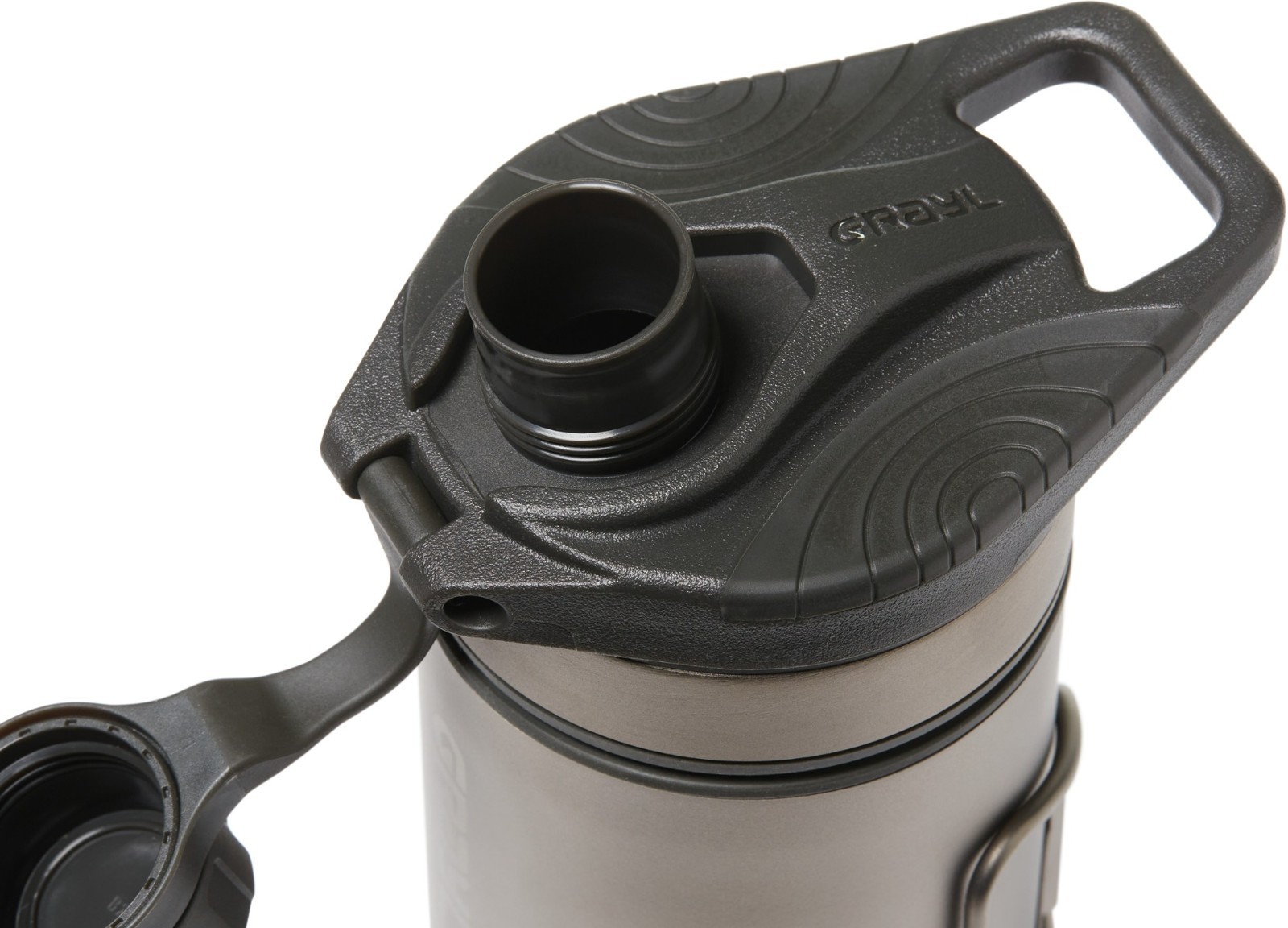 Grayl GeoPress Ti Water Filter and Purifier Bottle, 24 fl. oz, Covert Black