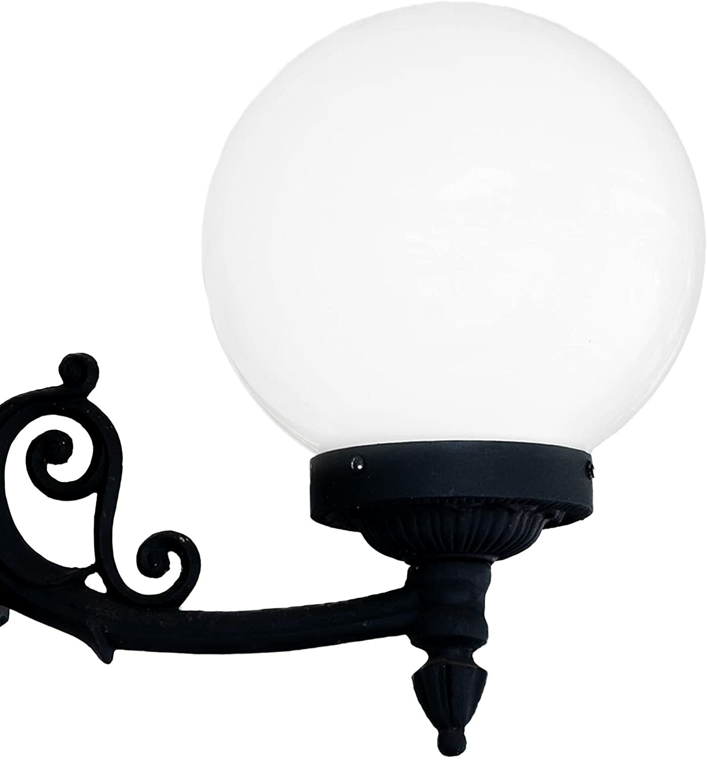 KastLite 10" White Acrylic Lamp Post Globe with 4-5/8" Twist Lock Neck