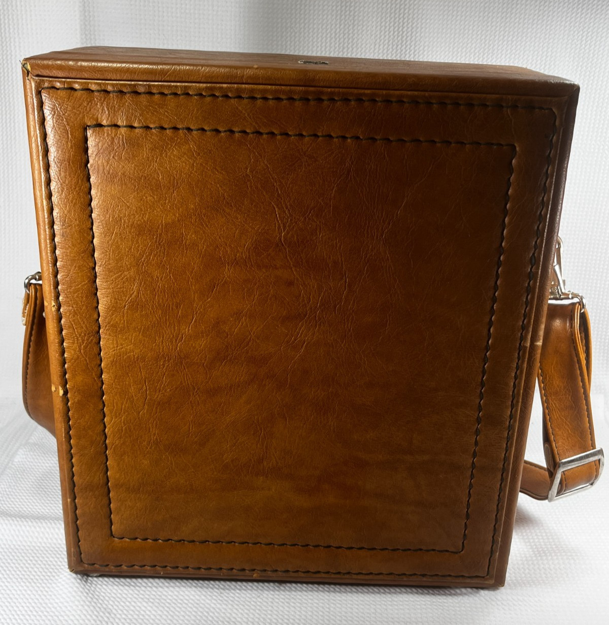 Vintage US Luggage Faux Leather Barware Travel Cocktail Case Set