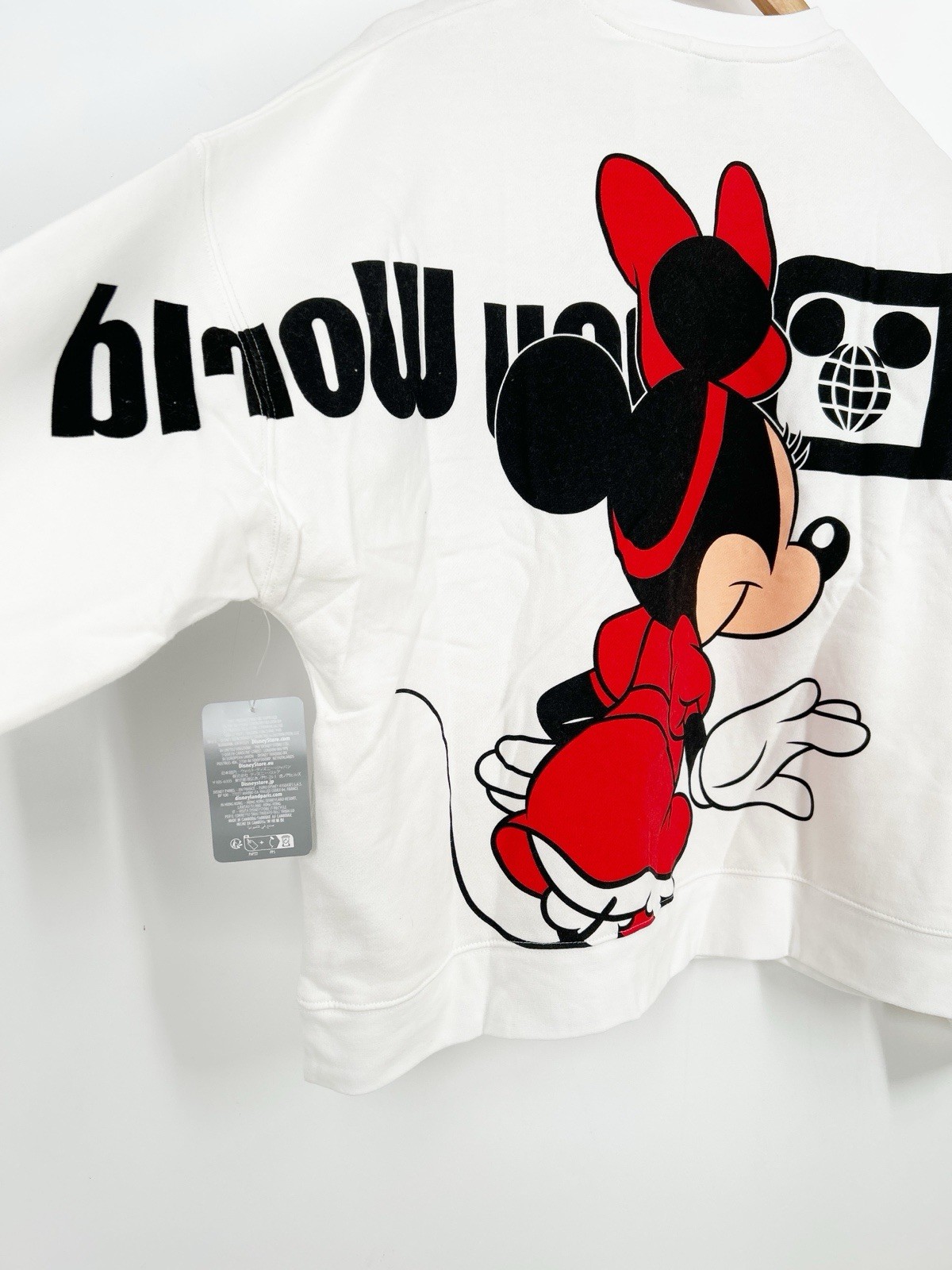 Walt Disney World Minnie Mouse White Crewneck Sweatshirt Red 2 Sided Sz 3X NWT