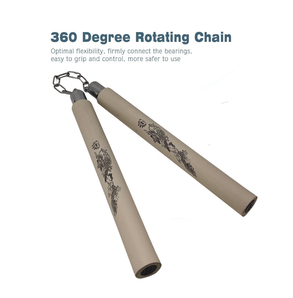 12“ Safe Foam Rubber Training Nunchakus with Steel Chain & Bearing System