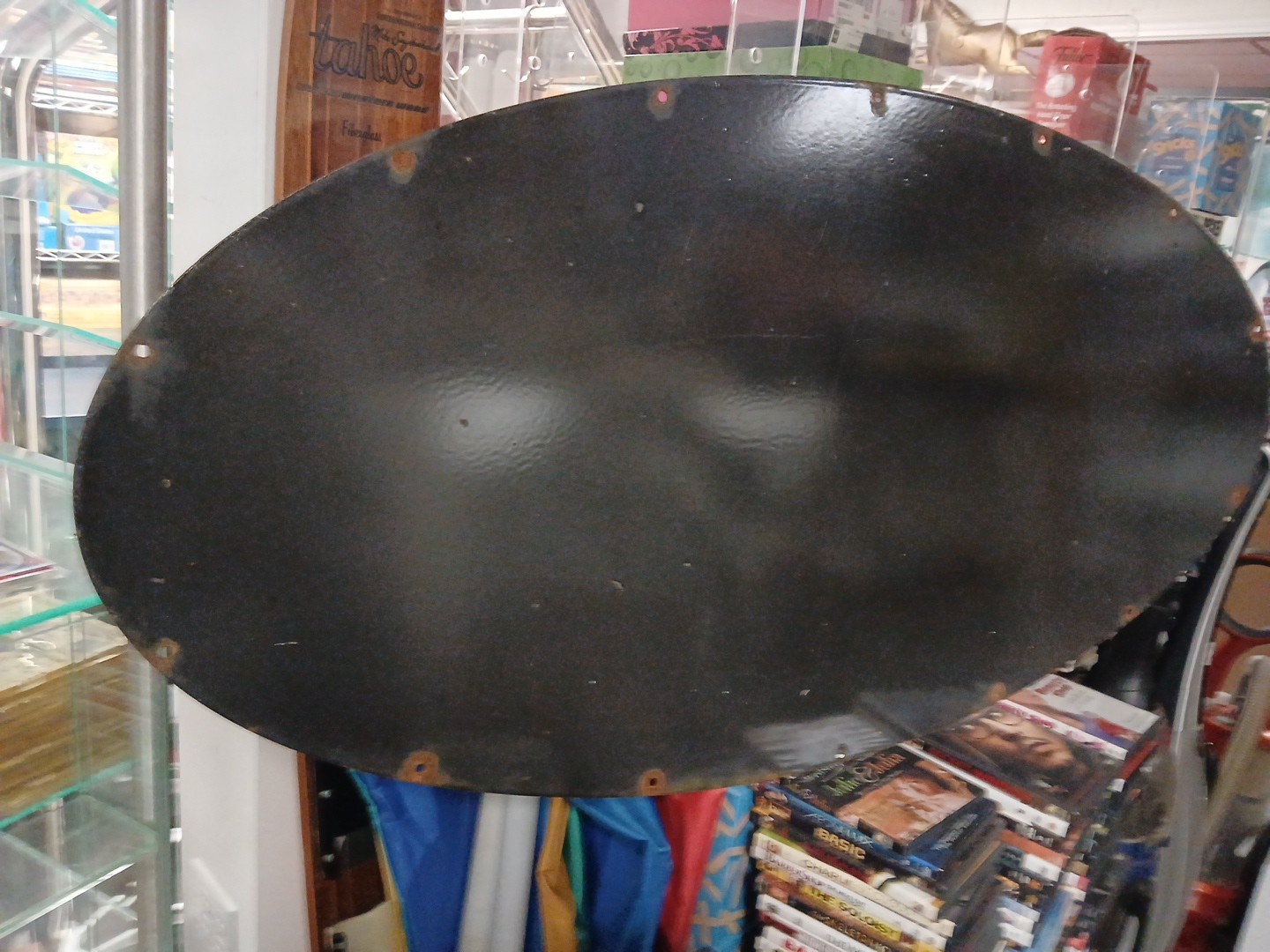 VINTAGE LARGE FORD PORCELAIN METAL SIGN 4FT CAR TRUCK AUTO DEALER SALES SERVICE