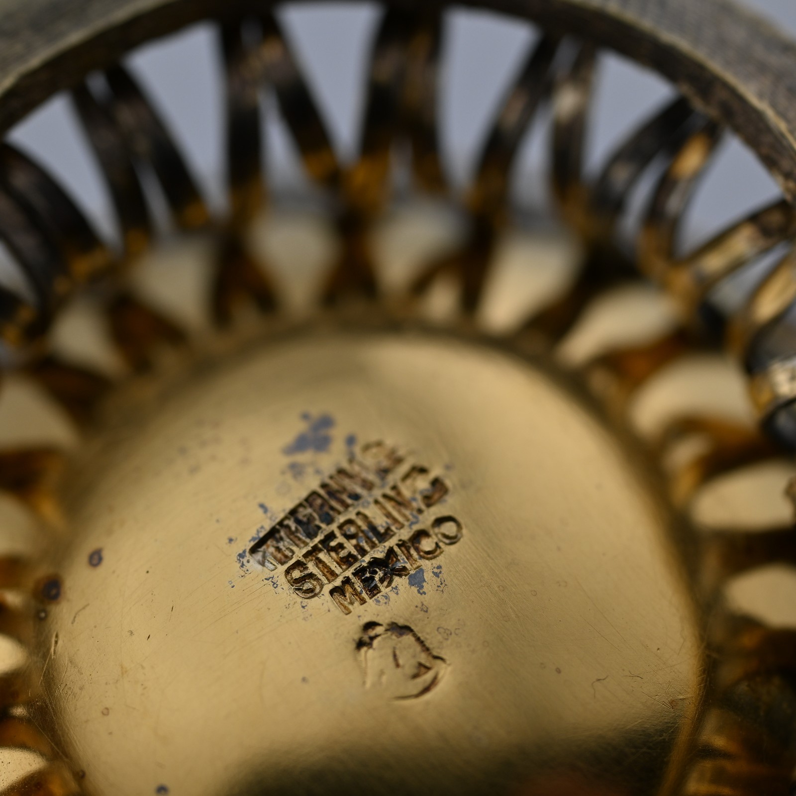 RARE 4 Tiffany & Co Sterling Silver Gilt Salt Cellars & Spoons Mexico 7.55ozt