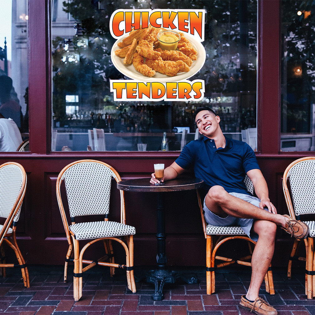 Food Truck Decals Chicken Tenders Style A Concession Concession Sign Brown