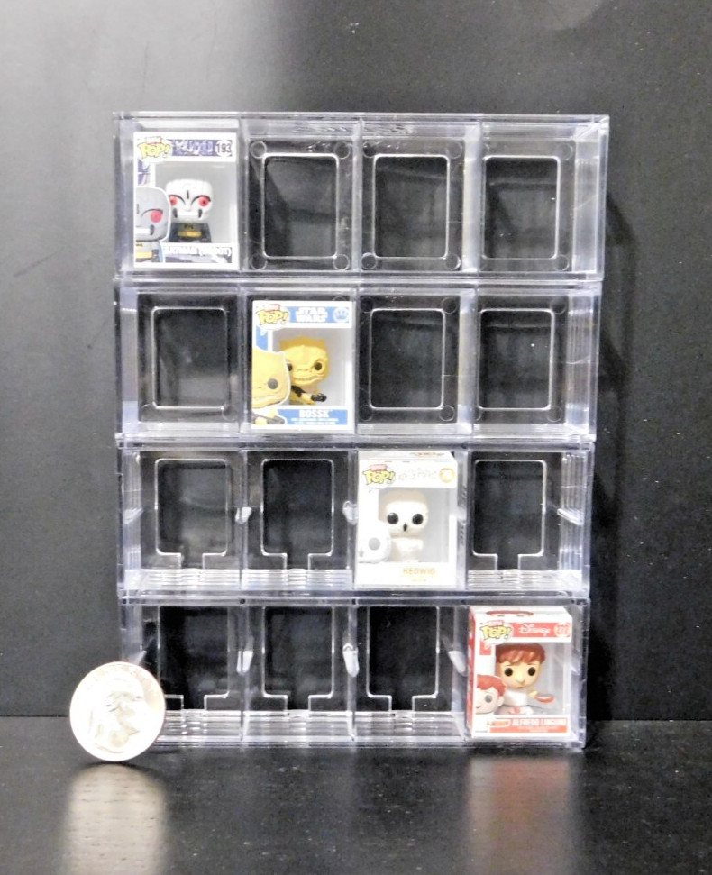 1 Funko Bitty POP! 4 Slot Stackabe Display Case Original Version, No tabs