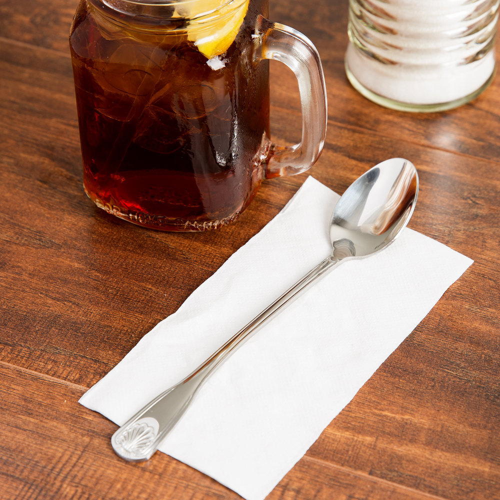 12 SHELLEY EXTRA HEAVY WEIGHT ICED TEA SPOONS 18/0 S/S FREE SHIP US ONLY