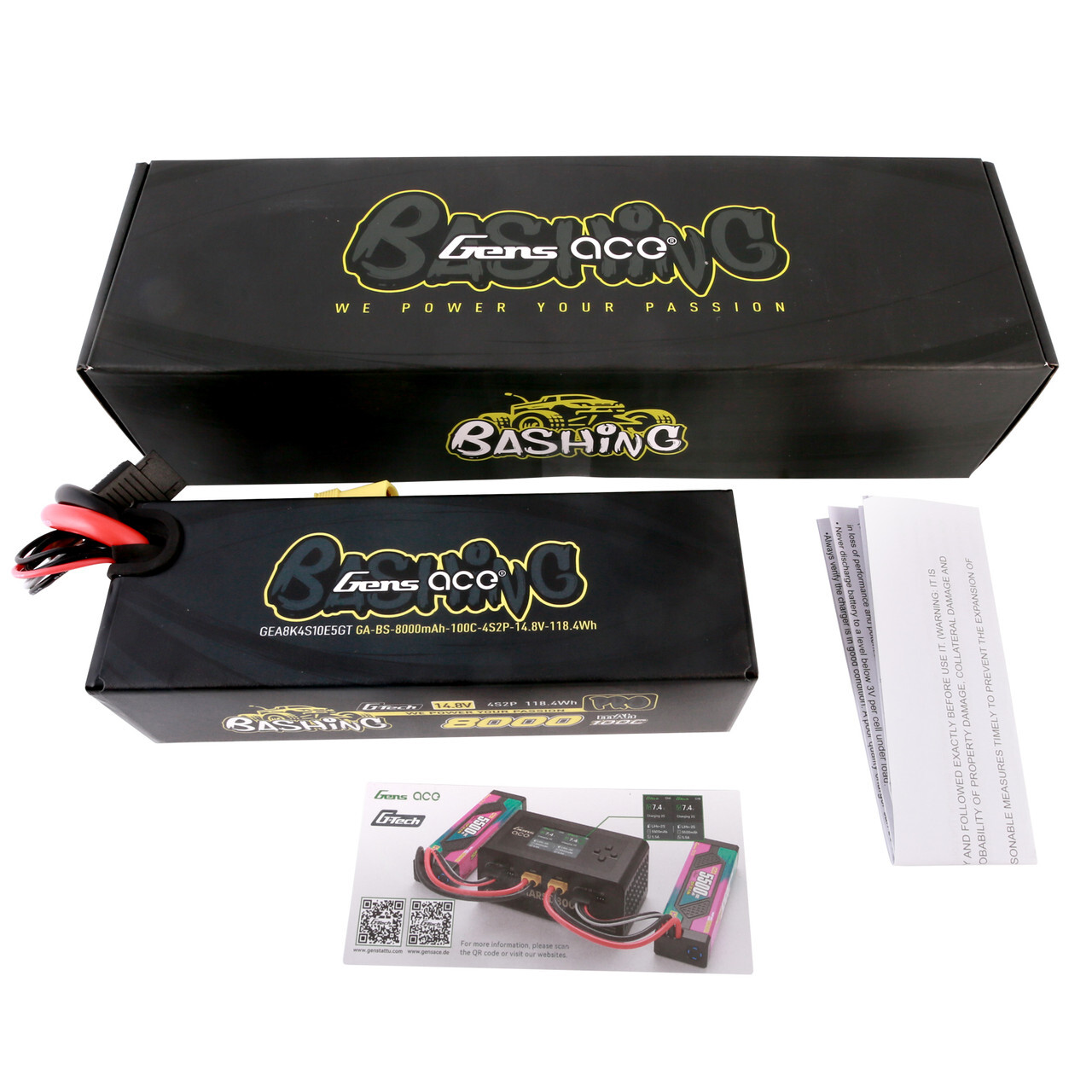 2X Gens Ace Bashing G-Tech 14.8v 100C 8000mAh 4S Lipo Battery EC5 For Arrma Car