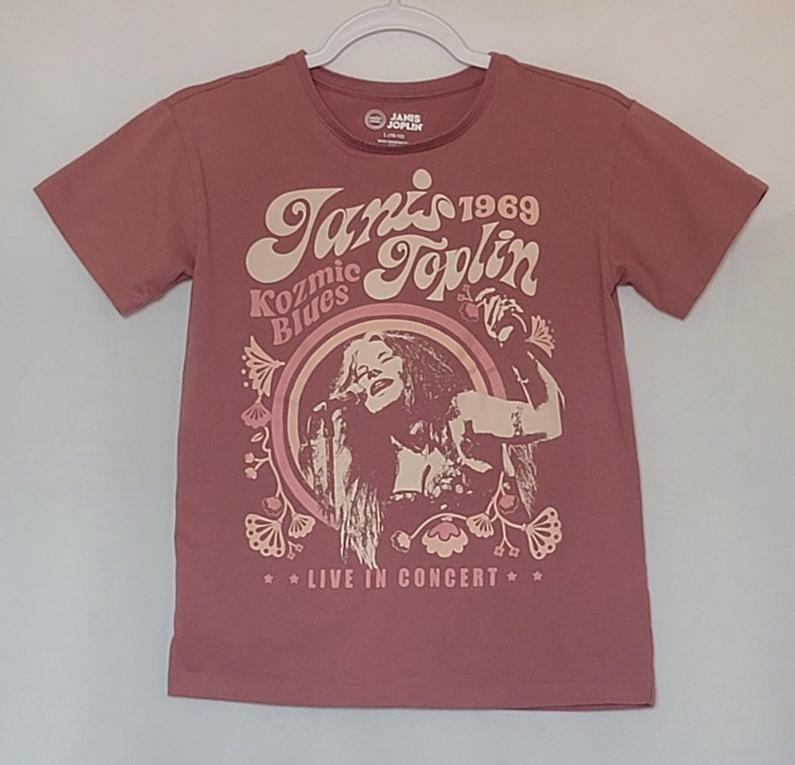 Janis Joplin Kozmic Blues 1969 Live Concern Graphic T-Shirt Youth Size: L(10-12)