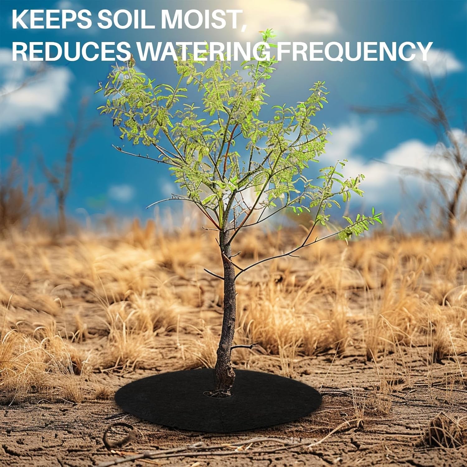 14PCS Tree Ring Mulch Mat Weed Barrier Root Protector Non-Woven Landscape Pad