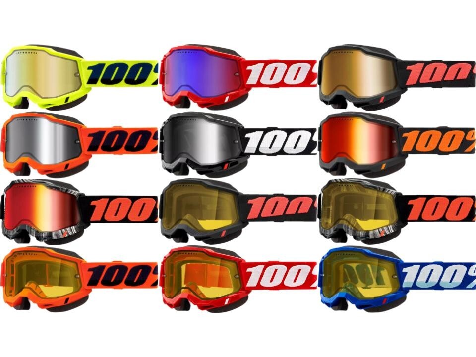 100% Accuri 2 Snow Goggles Snowmobile Adult Vented Dual Pane Lens Antifog