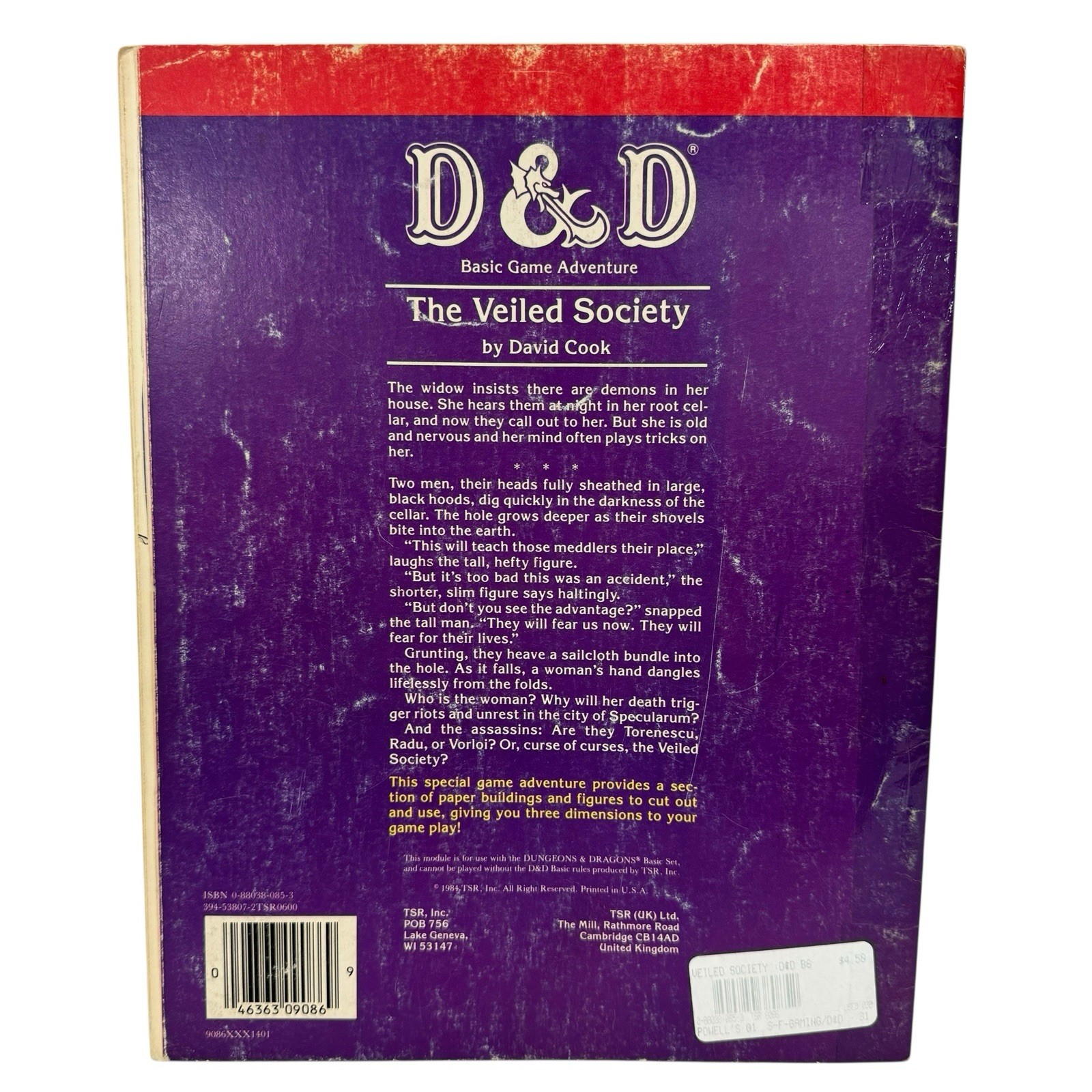 Dungeons & Dragons 1984 B6 The Veiled Society by David Cook TSR 9086