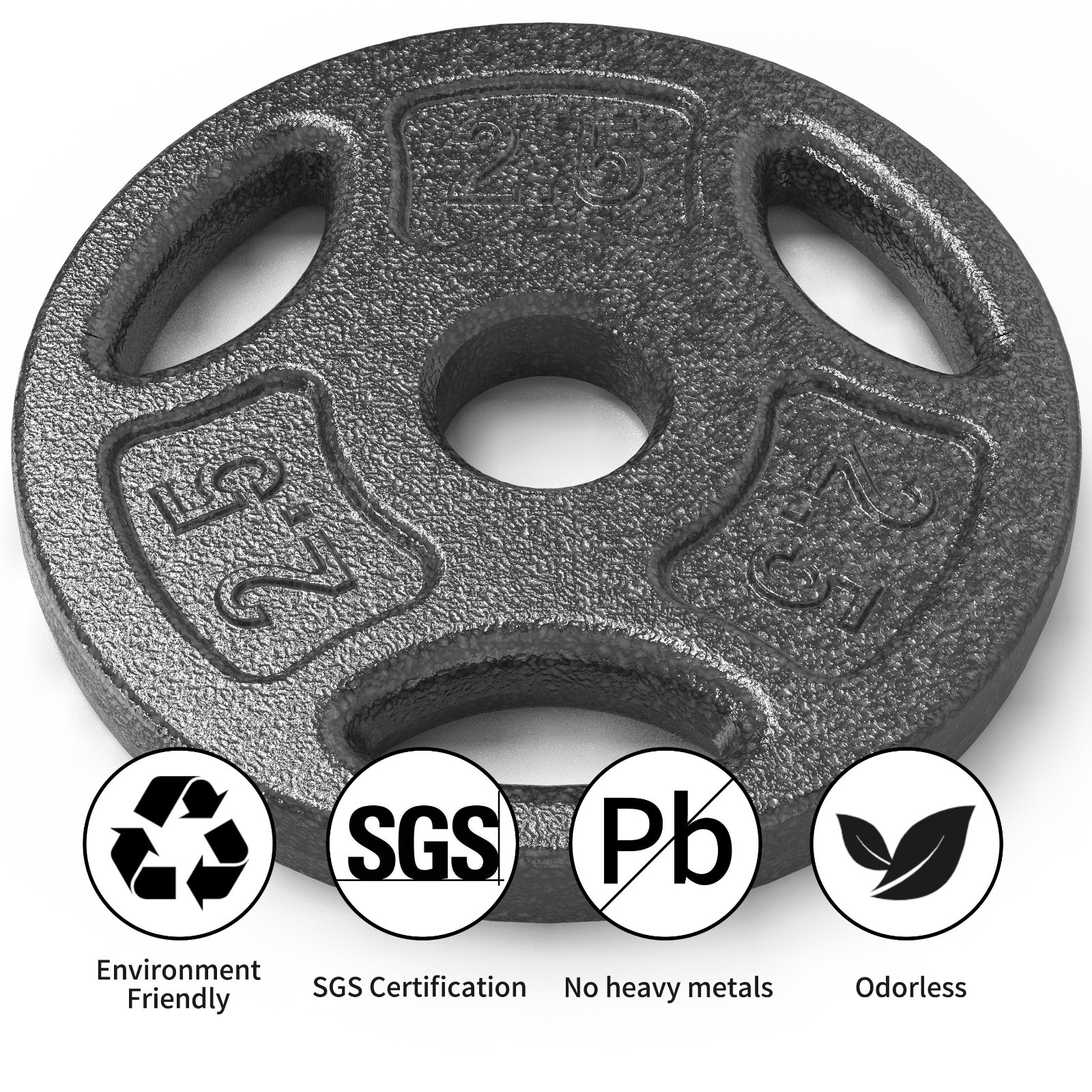 100LB Standard Cast Iron Weight Set – 1" Hole Plates for Dumbbells & Barbells